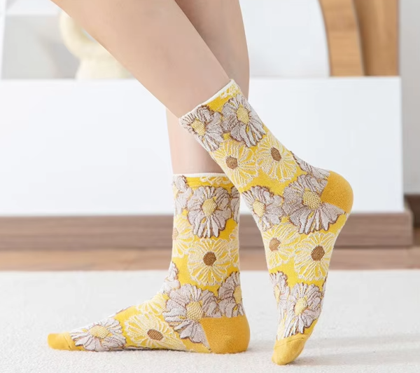 Retro Ethnic Print Kawaii Cute Cotton Breathable Funny Socks