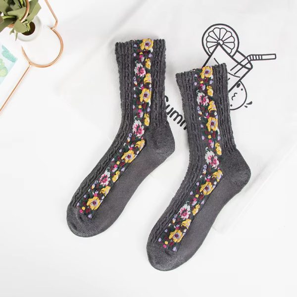 Vintage Novelty Ethnic Print Kawaii Cute Cotton Casual Breathable Funny Socks