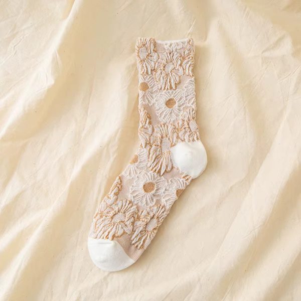 Retro Ethnic Print Kawaii Cute Cotton Breathable Funny Socks - Image 3