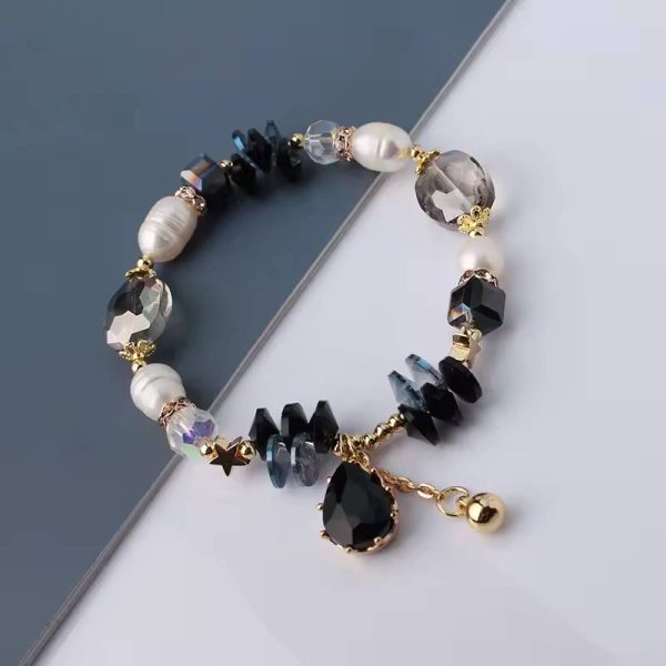 Retro water drop pendant fresh water Pearl Crystal bracelet - Image 4