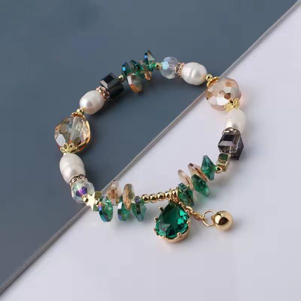 Retro water drop pendant fresh water Pearl Crystal bracelet - Image 5