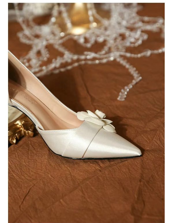 Pointy High Heels Fashion French Temperament Bridesmaid Shoes  Pumps - Image 5