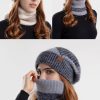 Two-piece  Acrylic Thick and Warm Ear protection Woolen Hat with Velvet Scarf - Image 6