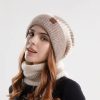 Two-piece  Acrylic Thick and Warm Ear protection Woolen Hat with Velvet Scarf - Image 3