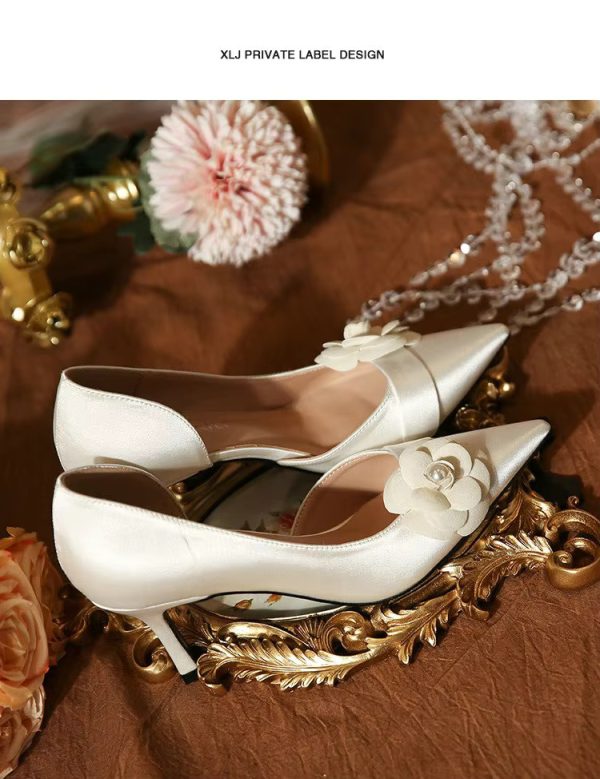 Pointy High Heels Fashion French Temperament Bridesmaid Shoes  Pumps - Image 4