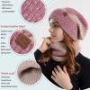 Two-piece  Acrylic Thick and Warm Ear protection Woolen Hat with Velvet Scarf - Image 8