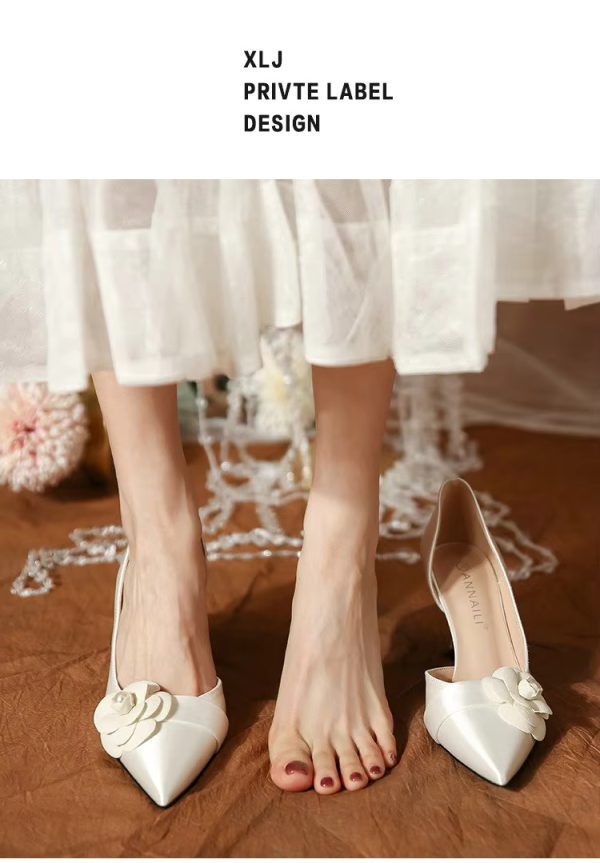 Pointy High Heels Fashion French Temperament Bridesmaid Shoes  Pumps - Image 7