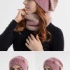 Two-piece  Acrylic Thick and Warm Ear protection Woolen Hat with Velvet Scarf - Image 11