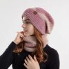 Two-piece  Acrylic Thick and Warm Ear protection Woolen Hat with Velvet Scarf - Image 4