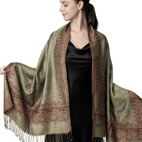 Printed Foulard Luxury Cashmere Pashmina Cotton Stoles - Image 2