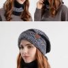 Two-piece  Acrylic Thick and Warm Ear protection Woolen Hat with Velvet Scarf - Image 16