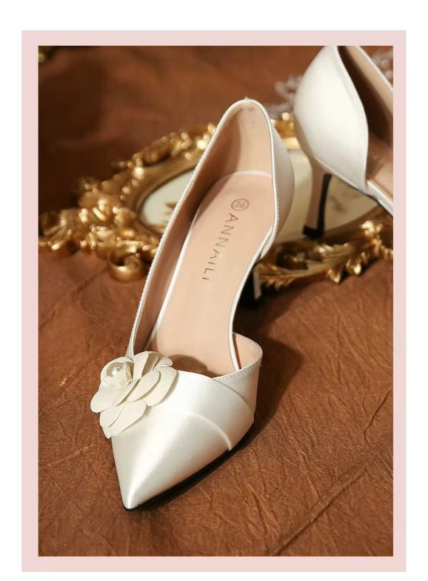 Pointy High Heels Fashion French Temperament Bridesmaid Shoes  Pumps - Image 11