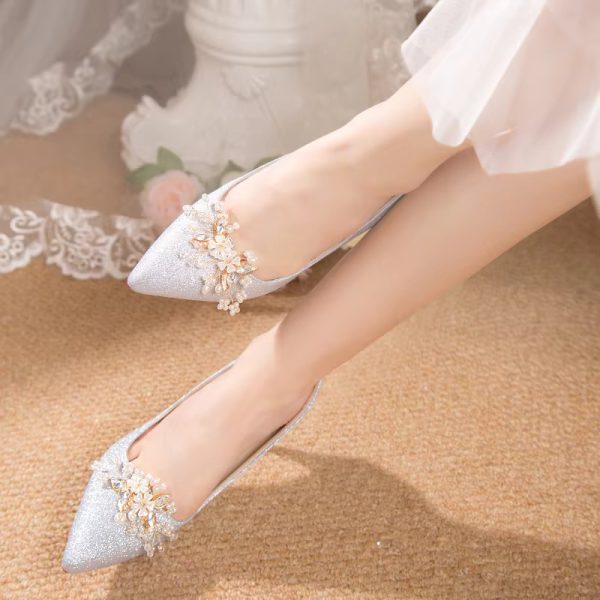 Flowers Fashion Thin High Heels comfortable Wedding Shoes - Image 20