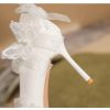 Butterfly Fashion Satin Pointed Pearl Bowknot Bridesmaid High Heel Sandals - Image 9