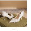 Butterfly Fashion Satin Pointed Pearl Bowknot Bridesmaid High Heel Sandals - Image 11