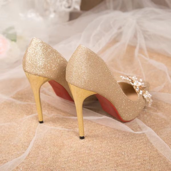 Flowers Fashion Thin High Heels comfortable Wedding Shoes - Image 21