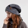 Two-piece  Acrylic Thick and Warm Ear protection Woolen Hat with Velvet Scarf - Image 5