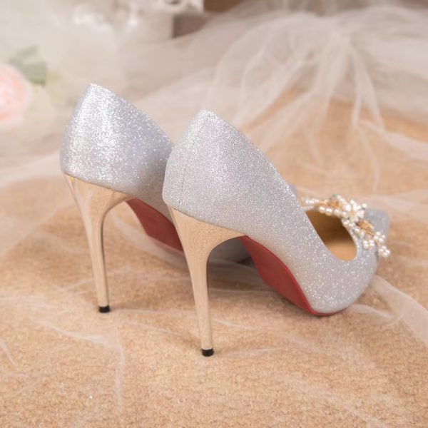 Flowers Fashion Thin High Heels comfortable Wedding Shoes - Image 23