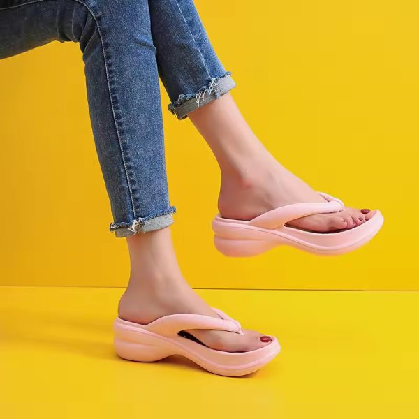 Soft Sides Sweet Antiskid Platform Flip Flops Home Slippers