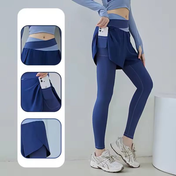 Trendy Solid Sport Gym Skinny Ankle-Length Yoga Pants - Image 7