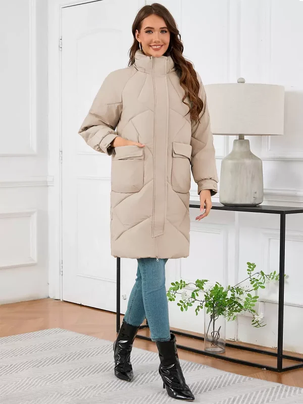 Stand Collar Lace-up Long Sleeves Chic Daily Casual Outerwear Coat - Image 8