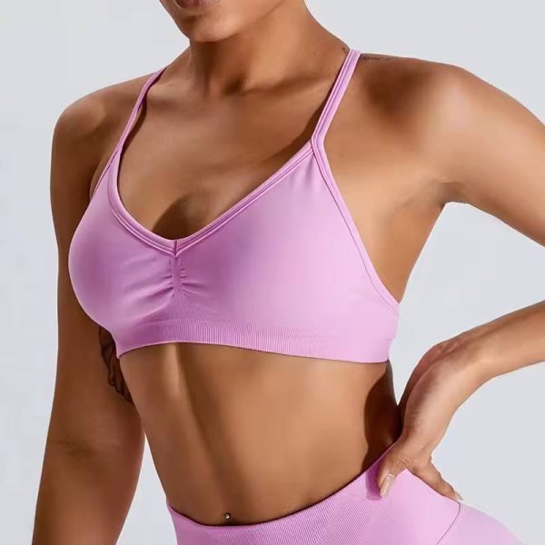 Trendy Adjustable Thin Shoulder Strap Sports Bra