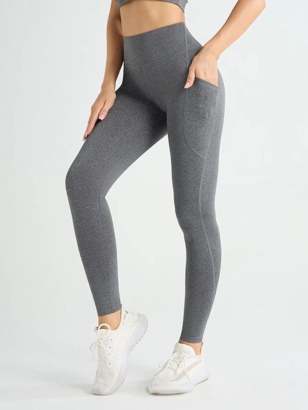 Trendy High Waist Tights With Pockets Stretch Yoga Leggings - Image 9