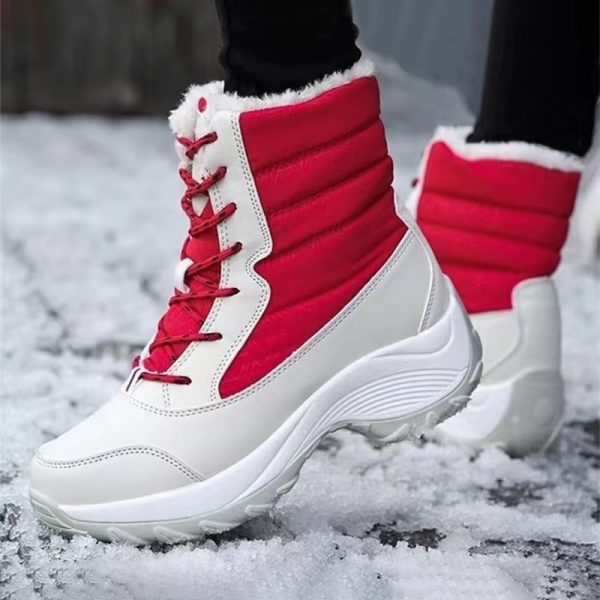 Trendy Keep Warm Snow Plush Outdoor Waterproof Heels Short Boots - Image 2