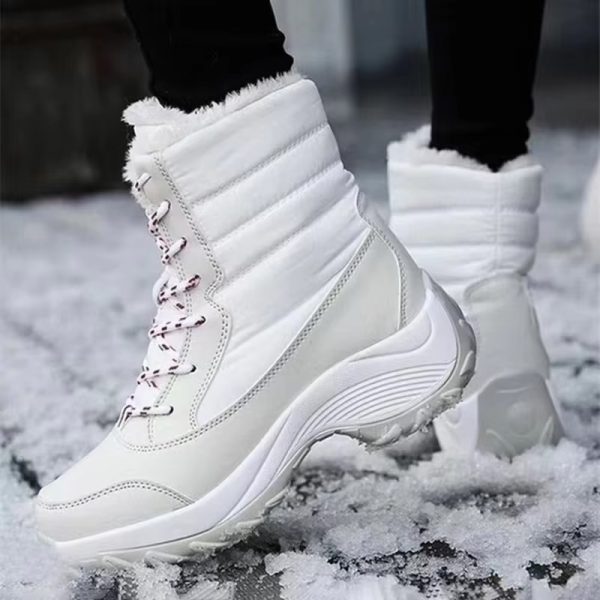 Trendy Keep Warm Snow Plush Outdoor Waterproof Heels Short Boots - Image 5