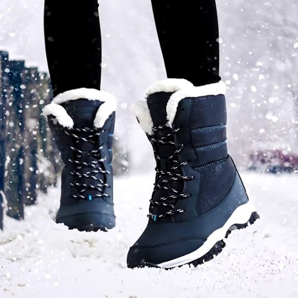 Trendy Keep Warm Snow Plush Outdoor Waterproof Heels Short Boots - Image 3