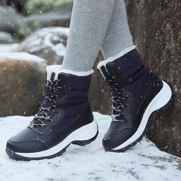 Trendy Keep Warm Snow Plush Outdoor Waterproof Heels Short Boots - Image 4