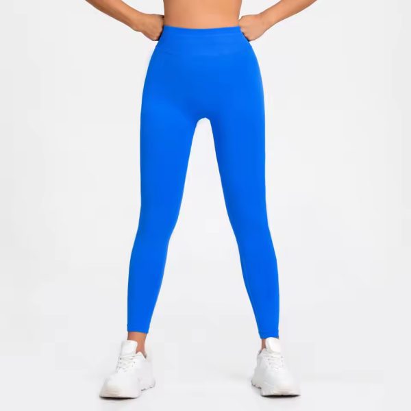 Trendy Low Ribbed Band Sports Yoga Impact Tights Leggings - Image 4