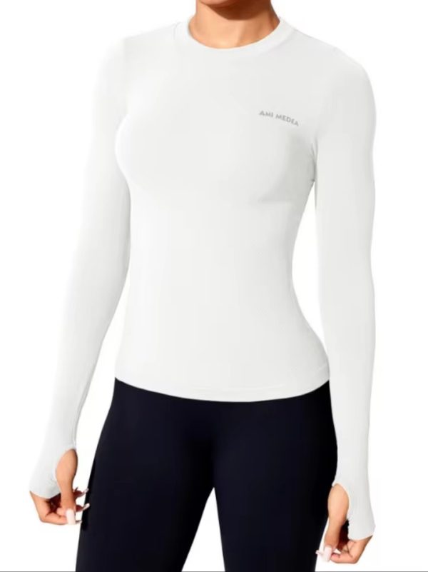 Trendy No Pocket Knit Long Sleeve Breathable Yoga Shirts - Image 6