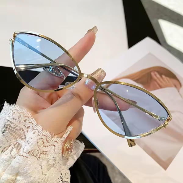 Trendy Alloy Gradient Anti-reflective Vintage Vacation Cat Eye Sunglasses - Image 6