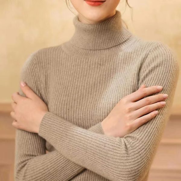 Casual Turtleneck Knitted Soft Pullovers Cashmere Jumpers Basic Soft Sweaters - Image 7