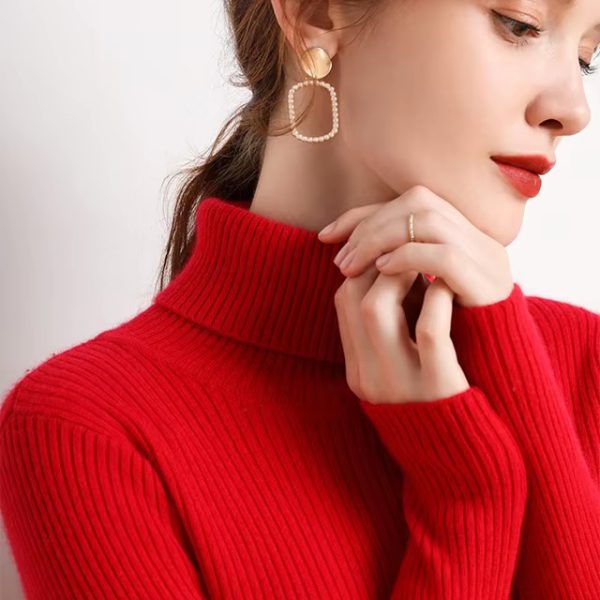 Casual Turtleneck Knitted Soft Pullovers Cashmere Jumpers Basic Soft Sweaters - Image 18