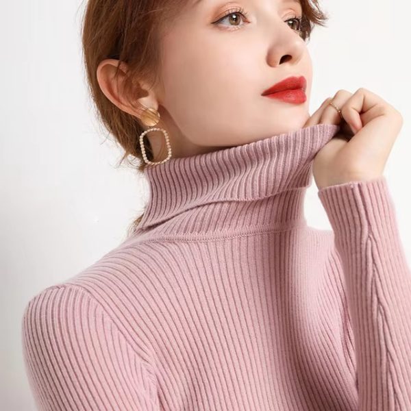 Casual Turtleneck Knitted Soft Pullovers Cashmere Jumpers Basic Soft Sweaters - Image 21