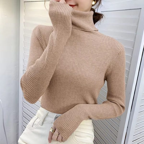 Casual Turtleneck Knitted Soft Pullovers Cashmere Jumpers Basic Soft Sweaters - Image 5