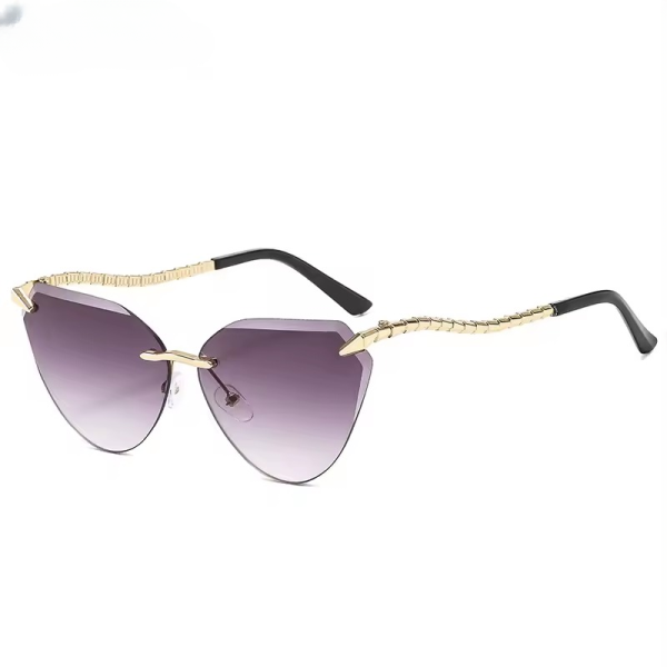 Vintage Cat Eye Rimless Trendy Metal Frameless Sun Glasses - Image 10