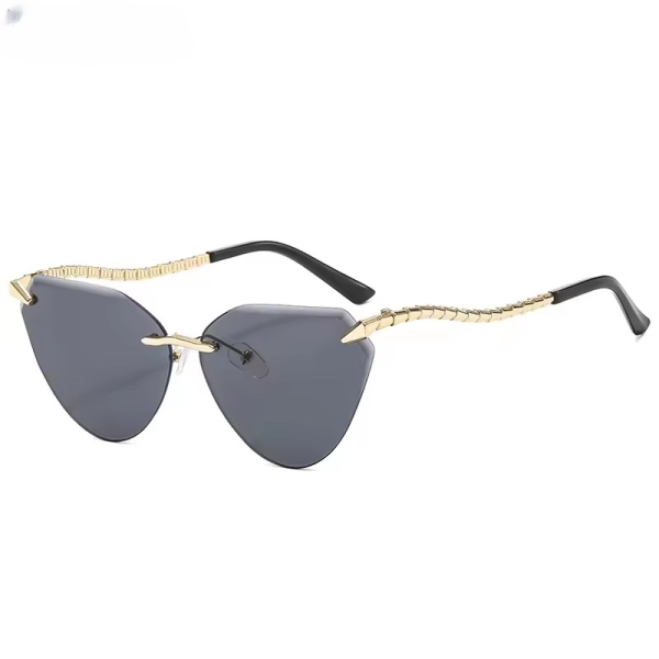 Vintage Cat Eye Rimless Trendy Metal Frameless Sun Glasses - Image 6