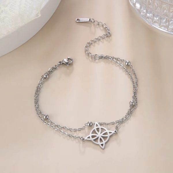 Witchcraft Witch Knot Pendant Stainless Steel Beach Anklet - Image 2