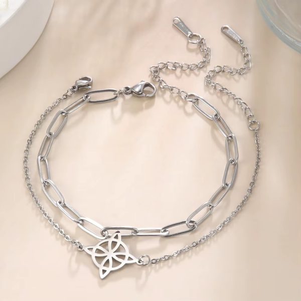 Geometric Knot Pendant Stainless Steel Party Beach Anklet