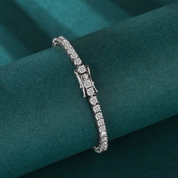 3.0mm All D Moissanite Tennis 925 Sterling Bracelets Engagement Wedding Gift - Image 3