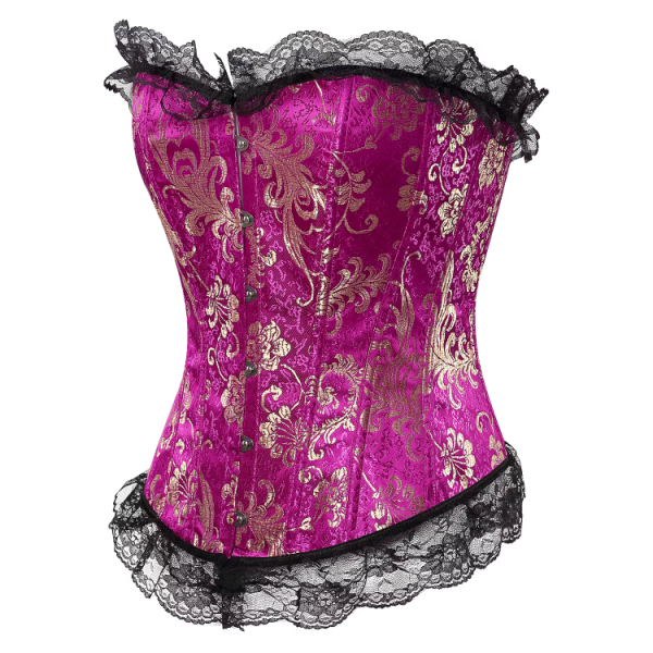 Body Shaper Floral Overbust Satin Corset Top - Image 3