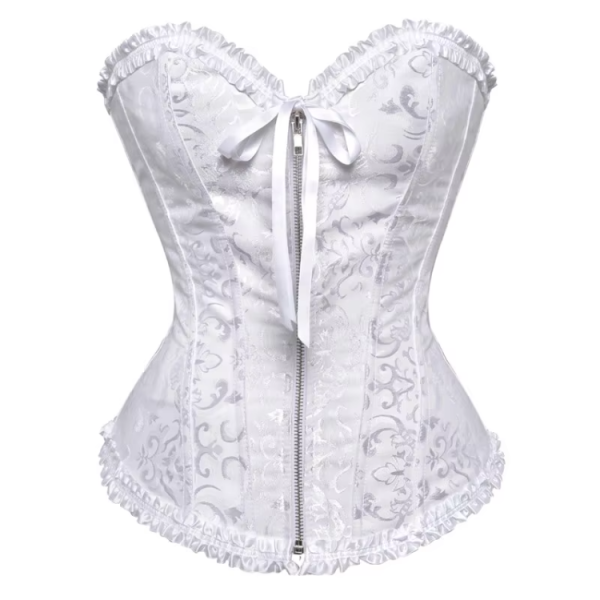 Floral Vintage Gothic Corset top with Zipper - Image 5