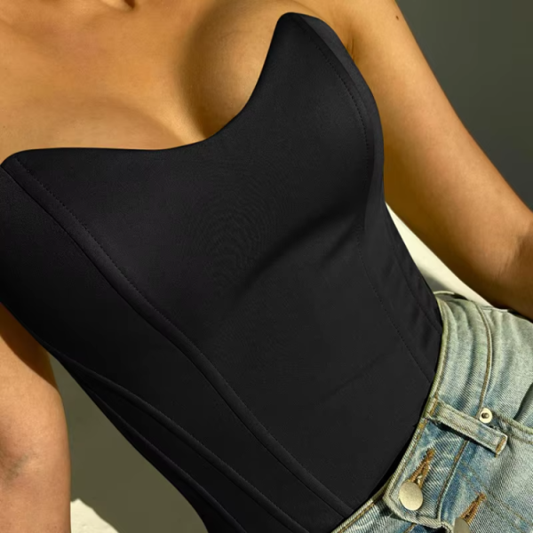 Solid Sleeveless Slim Skinny Tube Tops Corset - Image 9