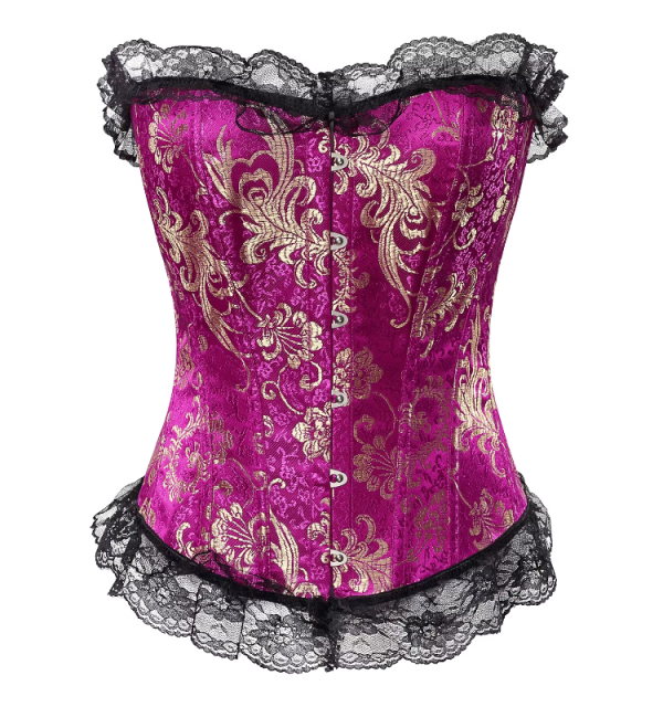 Body Shaper Floral Overbust Satin Corset Top