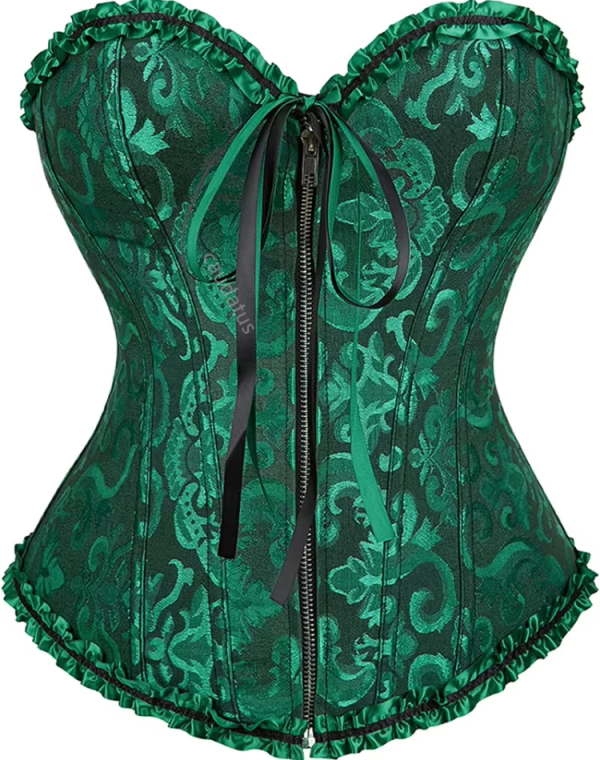 Floral Vintage Gothic Corset top with Zipper - Image 7