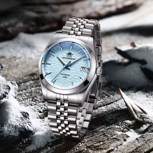 Automatic Mechanical Watch Man Business Leisure Wristwatch Luxury Silver Luminous Waterproof Watch