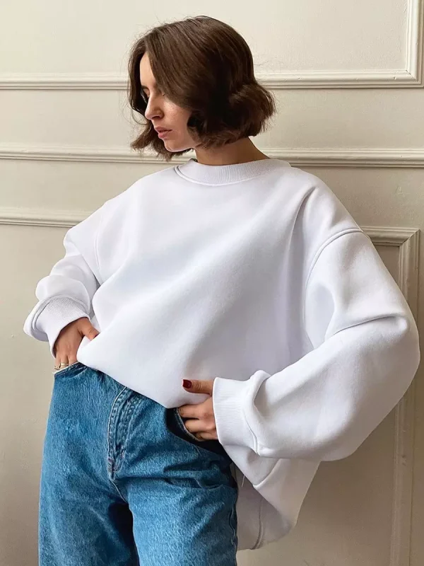 Casual Oversized Crewneck Sweatshirt  Top - Image 4